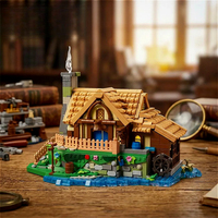 DK 6035 2026 MOC Kit de Modelo de Molino de Agua, Adorno de Escritorio con Vista a la Calle, Regalo Educativo para Cumpleaños y Festividades, 1185 Piezas, Juego de Bloques de Construcción
