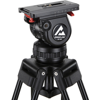 Kit de trépied vidéo professionnel MagicLine V8 en fibre de carbone pour diffusion, robuste, avec système de contrepoids pour studio de télévision