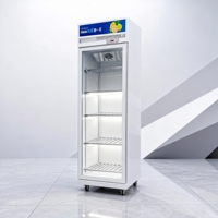 Refrigerador Comercial para Bebidas de Tienda de Conveniencia, Vitrina Refrigerada con Enfriamiento por Aire, Refrigerador Vertical Mecánico de 2 Puertas