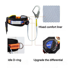 High Quality Polyester Lanyard Outdoor Climbing Retracta <strong>Belt</strong> Widen Waist <strong>Safety</strong> Harness - Product Image 5