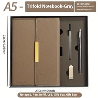 Ensemble de carnets de notes de luxe vintage en PU avec logo personnalisé, planificateur spirale professionnel à couverture rigide pour réunions de bureau et école personnalisée