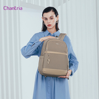 Sac à dos pour ordinateur portable en nylon imperméable pour femme, 15,6 pouces, grande capacité, léger, multi-poches pour les trajets quotidiens