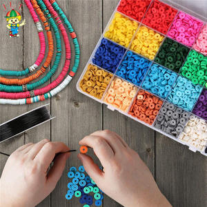 Perles plates rondes en vinyle africain 6 mm et perles intercalaires en argile polymère, 24 couleurs, 5040 pièces, pour la fabrication de bracelets, boucles d'oreilles et colliers en gros - Product Image 3
