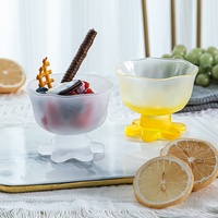 8oz vidrio esmerilado flor Parfait Trifle Bowl helado Sundae vasos con patas tazas de postre