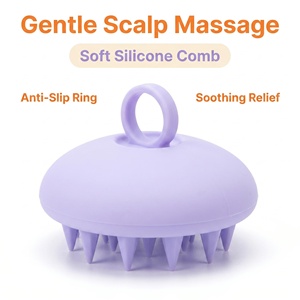 Cepillo de Silicona para Champú con Forma de Flor, Cerdas Suaves, Masajeador de Cuero Cabelludo, Eliminador de Caspa, Herramienta para el Crecimiento del Cabello, Cuidado del Cabello en la Ducha, Ecológico - Product Image 2