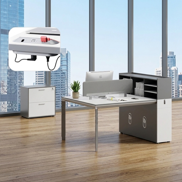 Modern Office Cubicle Workstation Work Computer Desks Luxury Employee Partition with Storage Staff Table Furniture Set Wholesale