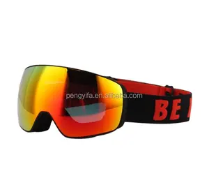 Hoge Kwaliteit Aangepaste Sneeuwbril Sport Snowboard Bril Elastische Bandjes Ski Googles Magnetische Skibril Snow6100
