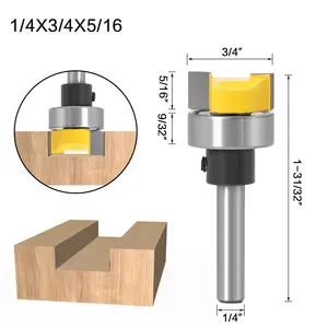 1pc Template Trim Hinge Mortising Router Bit 1/4" Shank 1-31/32 Inch Milling Tenon cutter for Woodworking Tools