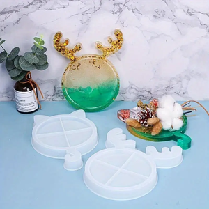 Christmas Antler cat Ear Tray Mold, Suitable for DIY Handicrafts, Storage Tray Molds, and Home Decoration Resin Resin Drop Mold