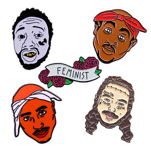 Design unique de dessin animé métal artisanat joueur Hip Hop broche insigne broches <span class=keywords><strong>rappeur</strong></span> personnalisé émail dur broche - Product Image 1