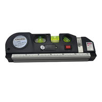Niveau laser multifonctionnel haute précision Pro 3 noir, ligne croisée et droite, plastique, 650-680nm, angle d'émission 45°