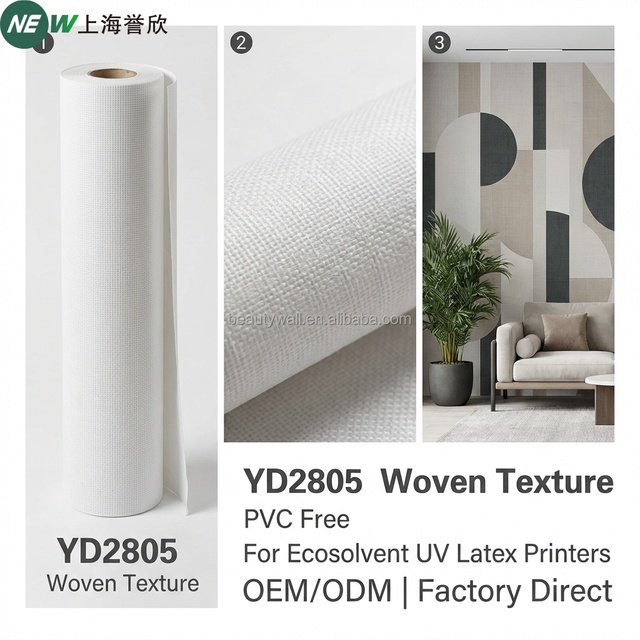 3.2m Wide Printable Wall Fabric High-Quality Non-Woven Base for Custom Indoor Murals & Wallpaper Production