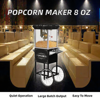 YUHE Nueva Máquina Eléctrica Pequeña para Hacer Palomitas de Maíz con Carrito, Uso en Panadería, 1400W, Capacidad de 8 Oz, Bajo Ruido, Fácil Operación, 220V, Enchufe Estadounidense, 1 Año de Garantía