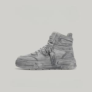 รองเท้าดีไซเนอร์ คอลเลคชั่นฤดูใบไม้ผลิ 2026 <span class=keywords><strong>ส</strong></span>ไตล์ใหม่ รองเท้าหุ้มข้อ<span class=keywords><strong>ส</strong></span>ูง<span class=keywords><strong>ส</strong></span>ำหรับทั้งชายและหญิง รองเท้าผ้าใบ<span class=keywords><strong>ส</strong></span>ีเทา<span class=keywords><strong>ส</strong></span>ไตล์วินเทจแบบทำเก่า - Product Image 1