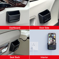 Boîte de rangement multifonctionnelle pour voiture SHUNWEI SD-1129G avec organisateur souple en PVC adhésif, trou de charge, fente pour câbles, clés, cartes, cigarettes