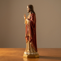 Sculpture artisanale en résine BZY, taille personnalisable, Sacré-Cœur de Jésus, ornement religieux pour la maison ou l'église, scène de Pâques ou extérieure.