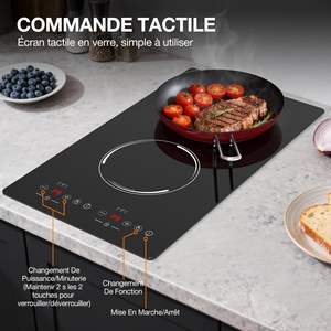 Estufa Eléctrica Comercial Empotrable de 2 Placas, Cocina de Inducción, Cocina de Infrarrojos, Pantalla Táctil, Quemador Doble, Placa de Inducción - Product Image 5