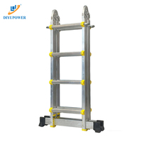 Fournisseur d'échelles télescopiques pliantes en aluminium multifonctionnelles modernes portables, marches en chevrons, 3 à 6 marches, hôpital, supermarché