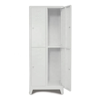 Armoire de vestiaire métallique à 4 portes BODUR, en acier, avec serrure à loquet, portes renforcées, épaisseur 0,70 mm, revêtement en poudre, trous de ventilation