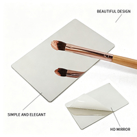 Miroir de poche carré/rond en acier inoxydable argenté, incassable, vierge, pour la vente en gros, avec support de gravure laser du logo