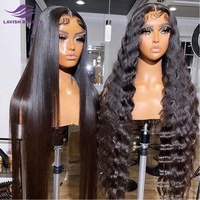 Perruque complète 360 en cheveux humains vierges brésiliens Remy, sans colle, avec dentelle transparente, faible perte de cheveux, sans nœuds, à prix abordable