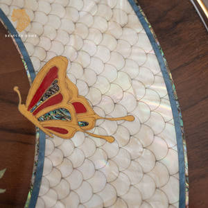 โต๊ะกาแฟทรงกลมขนาดใหญ่โต๊ะไม้มะฮอกกานีหรูหราคลาสสิกโต๊ะข้างสำหรับห้องนั่งเล่นวิลล่า - Product Image 3