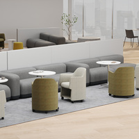 Chaise de bureau à dossier moyen avec roulettes, fauteuil de conférence et de réception, chaise de formation avec tablette d'écriture