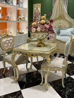Yips LDF-0770 série française peint à la main motif floral classique luxe européen en bois dressing chaise d'appoint pour meubles de chambre