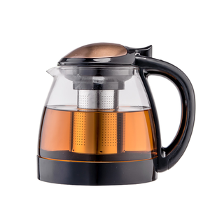 Fabbrica di vendita al dettaglio rosso dorato argenteo viola per uso alimentare vetro cristallo <span class=keywords><strong>teiera</strong></span> bollitore <span class=keywords><strong>con</strong></span> filtro e <span class=keywords><strong>infusore</strong></span> a prova di perdita di birra acqua - Product Image 1