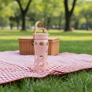 Portable 500ml Haute Borosilicate Isolation Thermique Tasse En Verre À Main Silicone Couverture Bouteille D'eau en Plusieurs Couleurs - Product Image 4