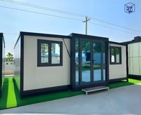 Maison conteneur extensible moderne de 20 pieds avec balcon, 2 chambres, toilettes et cuisine pour ferme