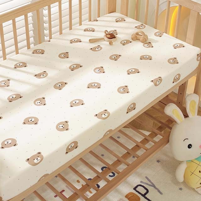 Newborn Baby Fitted Crib Sheets Printed and Solid Bed Sheet Cover for Baby Bassinet Kids' Bedding