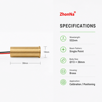 Module de diode laser verte ZhonNa de qualité industrielle 532 nm, haute précision, point unique, affichage d'étalonnage DIY, haute visibilité, nouveauté