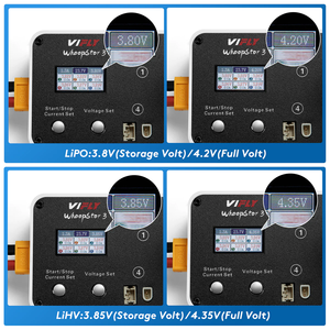 Vifly whoopstor <span class=keywords><strong>3</strong></span> V3 6 cổng 1S Lipo lihv Pin sạc xả lưu trữ LCD TYPE-C DC tx60 cho FPV bay không người lái bt2.0 ph2.0 - Product Image 6