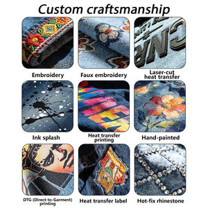 Giacca di Jeans Corta Casual <span class=keywords><strong>Blu</strong></span> per <span class=keywords><strong>Uomo</strong></span>, Personalizzata in Fabbrica, Effetto Invecchiato, Alta Qualità, 100% Cotone - Product Image 5