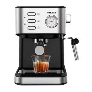 1.5L 1050W Cafe Machine Espresso Coffee 2 in 1 Machine Coffee Machine Maker with Milk Dispenser