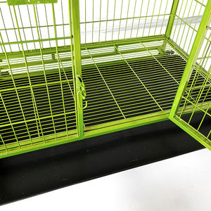 YOELLEN กรงสุนัขโลหะพร้อมล้อ42นิ้ว,กรงสุนัขแบบเคลื่อนย้ายได้เคลือบผงสีเขียวท่อสี่เหลี่ยม - Product Image 3