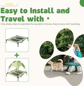 Cama Elevada para Perros con Toldo, Casas Portátiles para Perros Grandes para Exteriores, Camas Elevadas para Perros Resistentes a la Intemperie - Product Image 3