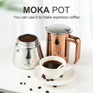 Cafetière Moka en acier inoxydable de qualité alimentaire, cafetière expresso <span class=keywords><strong>italienne</strong></span> pour cuisinière à gaz, électrique et à induction - Product Image 5