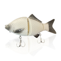 Leurre de pêche à la carpe multi-articulé TG 20cm 175g avec 4 hameçons BKK, swimbait 3 sections pour eau douce, brochet, brochette, gea