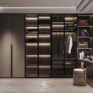 Armoires de chambre à coucher en bois modernes sur mesure en gros, meubles de porte pour chambre à coucher - Product Image 2