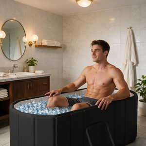 Equipo de Spa Ovalado Plegable Moderno, Accesorios Completos para Baño de Hielo, Equipo Portátil para Baño de Hielo al Aire Libre - Product Image 1