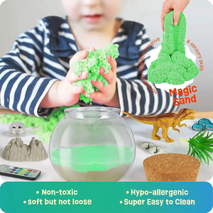 DIY dinosauro giardino terrario Kit di strumenti stelo giocattoli educativi magici sabbia Dino mondo LED luce notturna per i bambini - Product Image 5