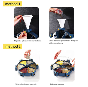 Conteneurs de stockage alimentaire muraux, ensemble de conteneurs <span class=keywords><strong>à</strong></span> céréales de type <span class=keywords><strong>moulin</strong></span> <span class=keywords><strong>à</strong></span> <span class=keywords><strong>vent</strong></span> rotatif, distributeur de riz avec couvercles - Product Image 6