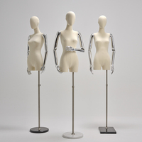 Magasin de vêtements pour femmes Présentoir de mannequin du haut du corps Modèle en bois et fibre de verre avec base en marbre