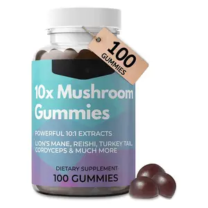 OEM Vegan Cordyceps Reishi & Lions Mane Mushroom Gummies Organic Nootropic Brain Supplement for Women