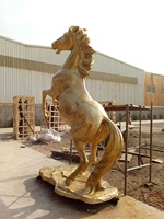 Statue de cheval en bronze, sculpture personnalisé en laiton brillant, Pegasus, taille de vie, décoration d'extérieur