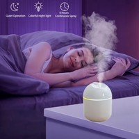 Humidificateur d'air intelligent 270 ml, diffuseur d'arômes à brume froide avec veilleuse LED, protection contre la coupure de courant, alimentation USB pour la maison ou le bureau