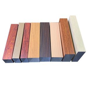 Tube décoratif en aluminium de grain de <span class=keywords><strong>bois</strong></span> de 15mm 6063 tuyaux rectangulaires boîtes carrées brûlées carreaux de <span class=keywords><strong>plafond</strong></span> creux en aluminium de 15mm vente en gros - Product Image 2