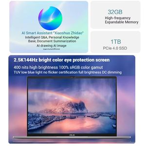 Nuevo portátil empresarial <span class=keywords><strong>Vivobook</strong></span> <span class=keywords><strong>Pro</strong></span> <span class=keywords><strong>16</strong></span> de 2025, 32 GB, 1 TB SSD, pantalla <span class=keywords><strong>OLED</strong></span> 2.5K de 144 Hz, 100% DCI-P3, 12 núcleos, metal, inglés - Product Image 5